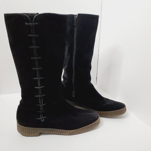 Bally Switzerland Boots Genuine Leather Fur Lined Luxury Designer Black 5.5 - Picture 3 of 10